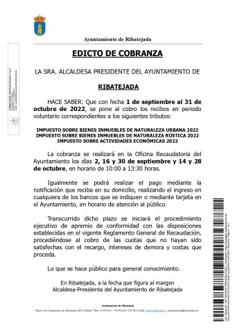 Edicto Cobranza IBI e IAE 2022