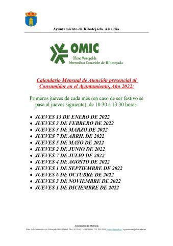 Bando días de atención presencial Año 2022